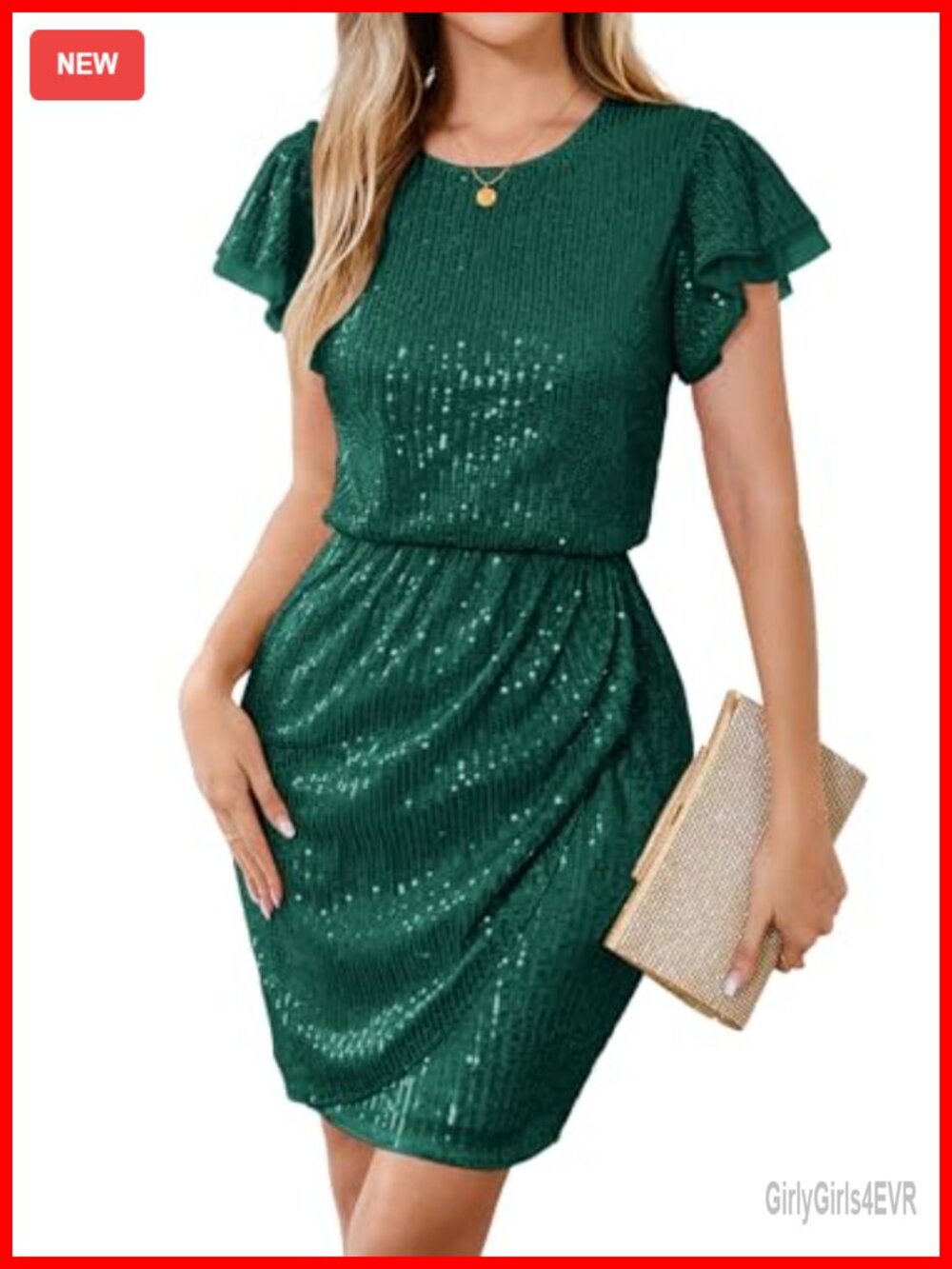 Sparkly Sequin Midi Dress Cap Sleeve Cocktail Party Club